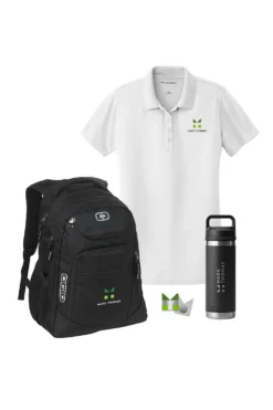 D: Backpack + Women's Polo Set - Office Team